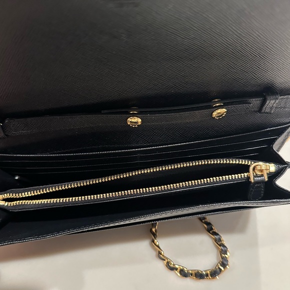 Prada Saffiano Black Leather Wallet on Chain With Box and Authenticity Card - Picture 12 of 14